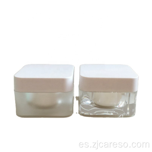 Tarro de forma de esquina redonda Tarro de crema facial cosmético